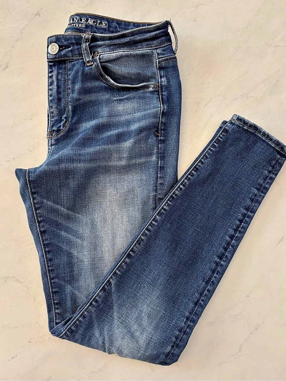 American Eagle Super Stretch X Skinny Jeans in Blue Waist 6 Long
